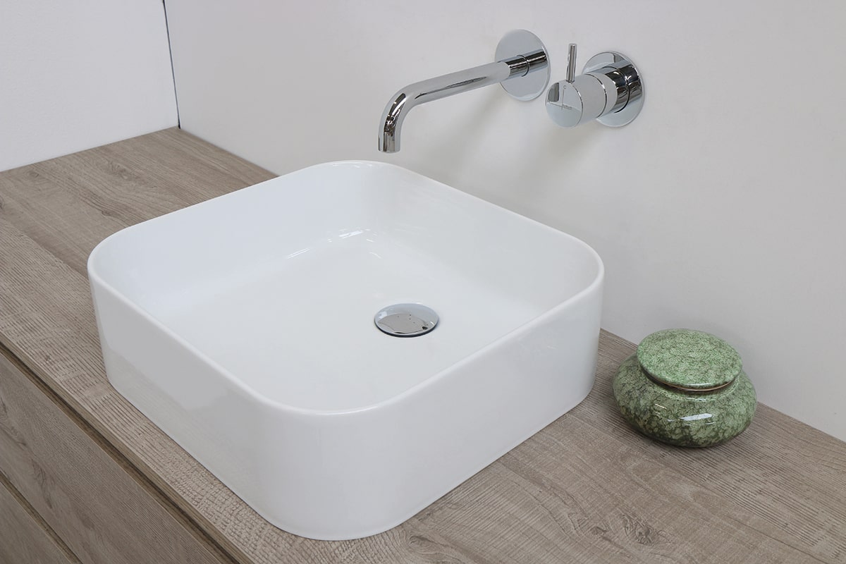 Modulo Pico Toiletmeubel Met Wastafel | 40 Cm Mat Wit Greeploos Front Mineraalmarmer 126790